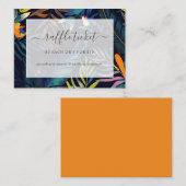 エキゾチック熱帯ブライダルシャワーラッフルチケット エンクロージャーカード (正面/裏面)