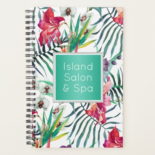 エキゾチック熱帯島スタイルフローラルパターン プランナー手帳 (正面)