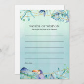 エキゾチック熱帯幾何学ブライダルシャワー アドバイスカード (正面/裏面)
