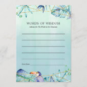 エキゾチック熱帯幾何学ブライダルシャワー アドバイスカード (正面)