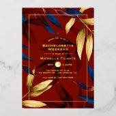 エキゾチック熱帯林バチェロレッテ週末 箔招待状 (正面)