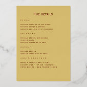 エキゾチック熱帯林バチェロレッテ週末 箔招待状 (裏面)