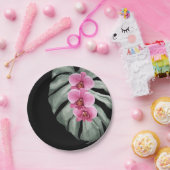 エキゾチック熱帯水の色ホットピンクの蘭 ペーパープレート (パーティー)