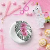 エキゾチック熱帯水の色ホットピンクの蘭 ペーパーボウル (パーティー)