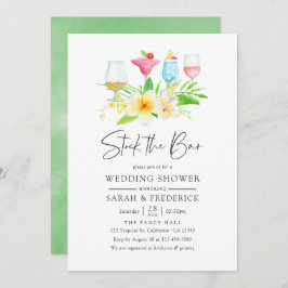 エキゾチック熱帯水カラーフローラストックバー 招待状