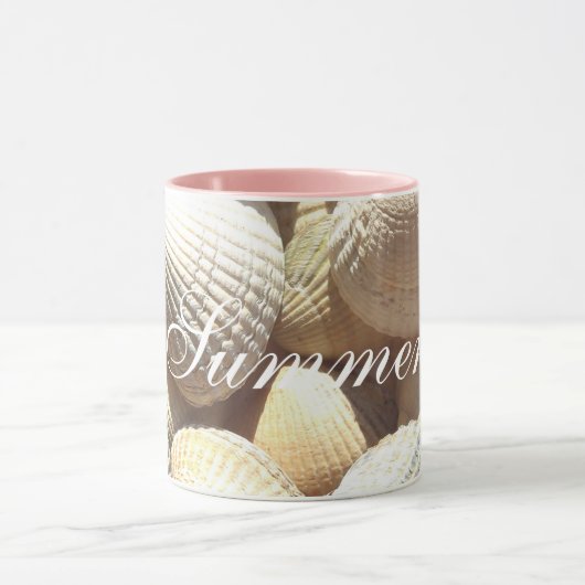 エキゾチック熱帯海シェルサマービーチ写真 マグカップ (中央)