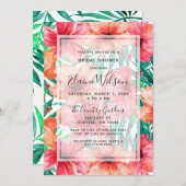 エキゾチック熱帯結婚フローラブライダルシャワー 招待状 (正面/裏面)