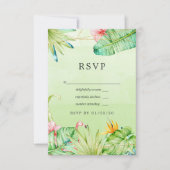 エキゾチック熱帯結婚幾何学模様 出欠カード (正面)