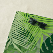 エキゾチッ🏝ク熱帯花とパーム葉 ビーチタオル (インサイチュ)