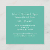 エキゾチック熱帯花と葉島スタイル スクエア名刺 (裏面)