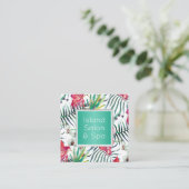 エキゾチック熱帯花と葉島スタイル スクエア名刺 (スタンド正面)