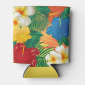 エキゾチック熱帯花デザイン 缶クーラー (正面)