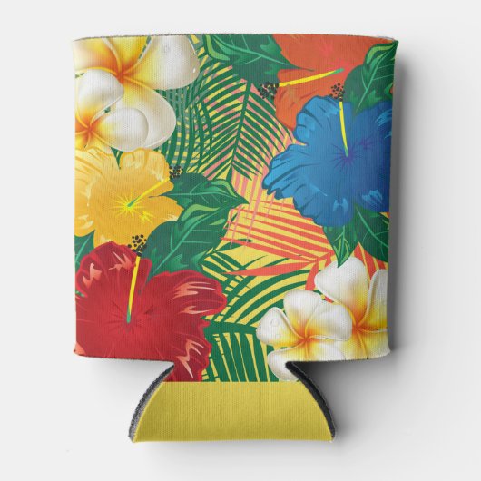 エキゾチック熱帯花デザイン 缶クーラー (正面)