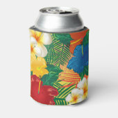 エキゾチック熱帯花デザイン 缶クーラー (缶裏面)