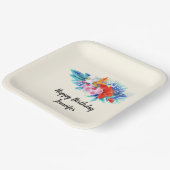 エキゾチック熱帯花誕生日 ペーパープレート (傾斜あり)