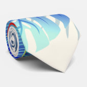 エキゾチック熱帯花 – ピンク&アクアマリン ネクタイ (ロール)