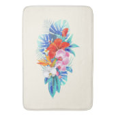 エキゾチック熱帯花 – ピンク&アクアマリン バスマット (正面縦)