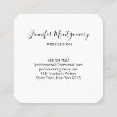 エキゾチック熱帯花 – ピンク&アクア スクエア名刺 (裏面)