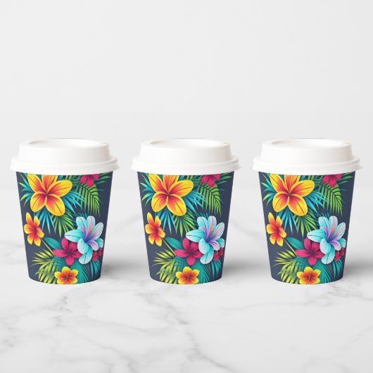 エキゾチック熱帯花 紙コップ (複数)