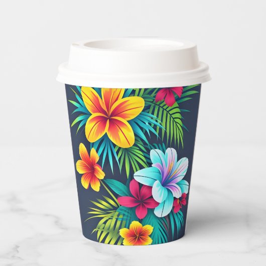 エキゾチック熱帯花 紙コップ (裏面)