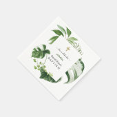 エキゾチック熱帯葉金ゴールドクロスボーイバプテスマ スタンダードカクテルナプキン (角)