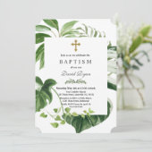 エキゾチック熱帯葉金ゴールドクロスボーイバプテスマ 招待状 (スタンド正面)