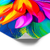 エキゾチック熱帯蝶とカラフル花 ポスター (角)