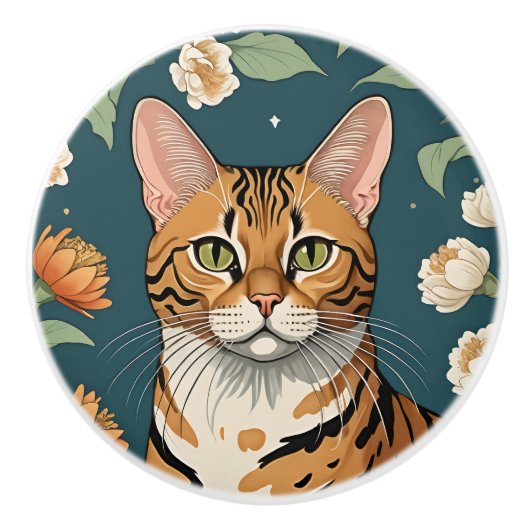 エキゾチック猫#8セラミックプル セラミックノブ (正面)