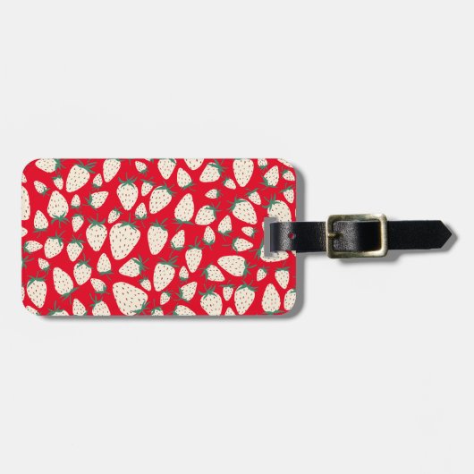 エキゾチック白いちごカラフルかわいいシックカスタム ラゲッジタグ (正面横)