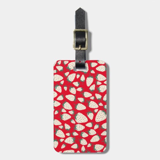 エキゾチック白いちごカラフルかわいいシックカスタム ラゲッジタグ (正面縦)