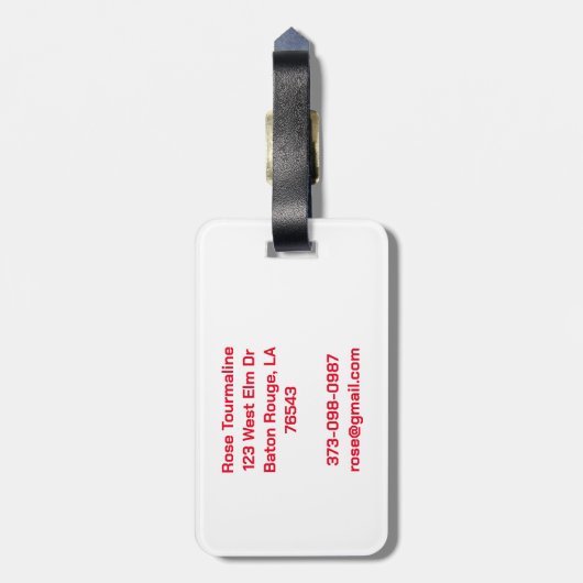 エキゾチック白いちごカラフルかわいいシックカスタム ラゲッジタグ (裏面縦)