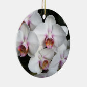 エキゾチック白い蘭の花。ハッピーバースデー。 セラミックオーナメント (右)