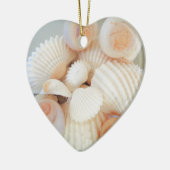 エキゾチック白ピーチシーシェルサマービーチ セラミックオーナメント (左)
