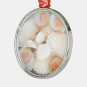 エキゾチック白ピーチシーシェルサマービーチ メタルオーナメント (左)