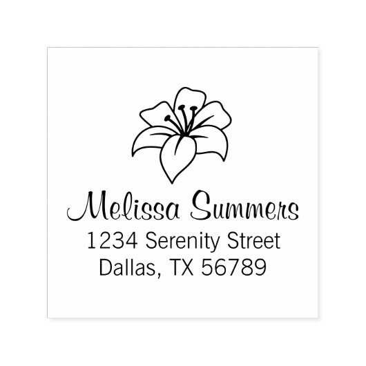 エキゾチック百合花のアドレス セルフインキングスタンプ (デザイン)