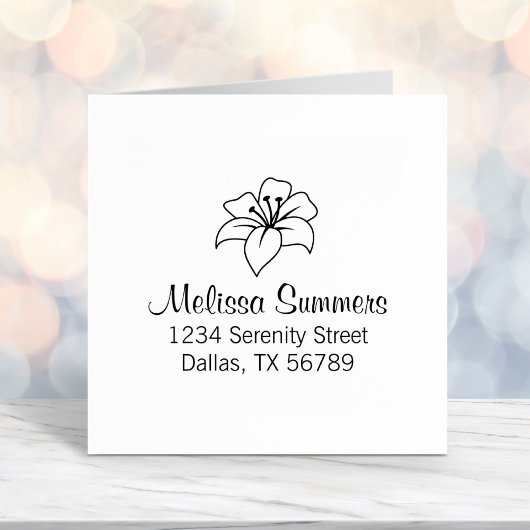 エキゾチック百合花のアドレス セルフインキングスタンプ