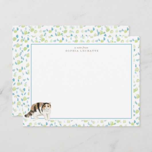 エキゾチック短い猫パーソナライズされた文具 ノートカード (正面/裏面)