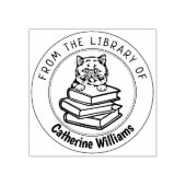 エキゾチック短毛猫、図書館の本 ラバースタンプ (インプリント)