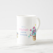 エキゾチック短気キャットマムボーン中国 パーソナライズされた ボーンチャイナマグカップ (正面右)