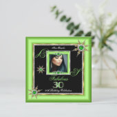 エキゾチック素晴らしい30ライムシルバースノーフレーク写真 招待状 (スタンド正面)