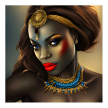 エキゾチック素晴らしなアフリカ人女性の赤い宝石