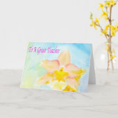 エキゾチック素晴らし蘭を有する水色先生カード カード (黄色い花)