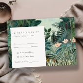 エキゾチック素朴熱帯雨林ウェディングRSVP エンクロージャーカード