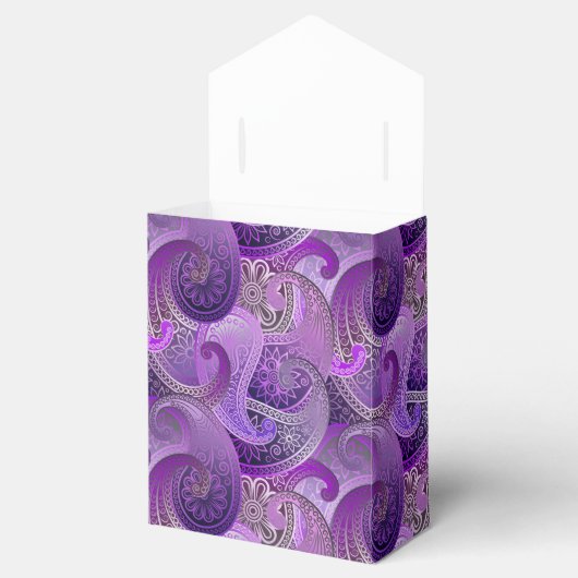 エキゾチック紫のペイズリーダマスクパターン フェイバーボックス (オープン)