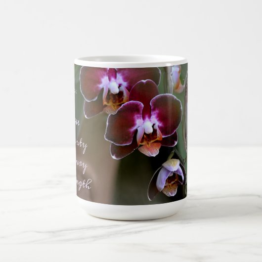 エキゾチック紫の蘭の花の写真 コーヒーマグカップ (中央)