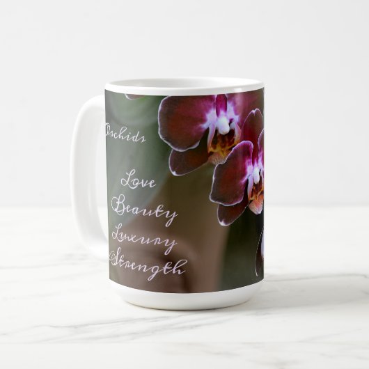 エキゾチック紫の蘭の花の写真 コーヒーマグカップ (正面左)