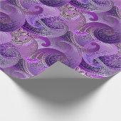 エキゾチック紫ペイズリーボホダマスクパターン ラッピングペーパー (角)