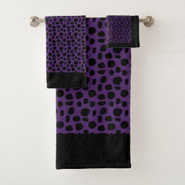 エキゾチック紫色ヒョウのポリ綿バスタオルセット バスタオルセット