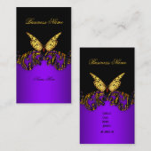 エキゾチック紫金ゴールドブラックバタフライエレガントクラシー 名刺 (正面/裏面)