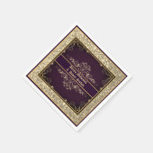 エキゾチック紫金ゴールド華美グリッターパーソナライズされた スタンダードカクテルナプキン (角)